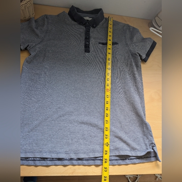 CELIO Polo Men Shirt Size Large (Run Smaller) Navy Blue And White Colors - Picture 8 of 8